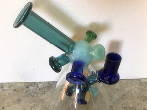Collectible 6.5" Glass Beaker Shower Percolator Unique Design 2-14mm Slide Bowls