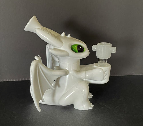 Thick Silicone Detachable Unbreakable White Dragon Bong