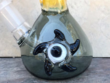 Beautiful 5.5" Mini Beaker Water Rig w/Swirl Fumed Glass Neck Design - Golden Blue