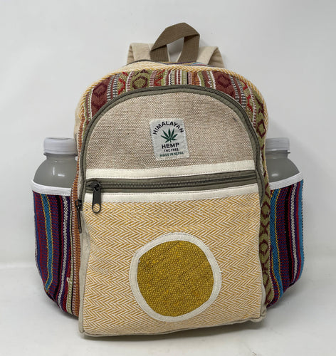 All Natural Handmade Multi Pocket Pure Hemp Unisex Day Backpack