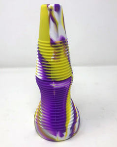 8" Laker Purple n' Gold Silicone Detachable Unbreakable Rig & Thick Glass Quartz Nail