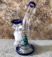 Thick Glass 6" Water Rig Colored Shower Perc. 14mm Male Glass Bowl - Twilight