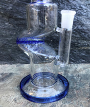 11.5" Thick Glass Blue Zong Rig with Honeycomb Perc & 14mm Herb Bowl - Blue Ice