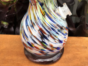 Unique 11" Thick Soft Glass Water Bong Glass w/2 - 14mm Bowls includinf Pop Top Container & Hemp Wick