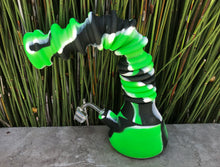 10" Thick Silicone Detachable Bong with Quartz Banger, Dab Tool & Silicone Hand Pipe - Black, Lime & White