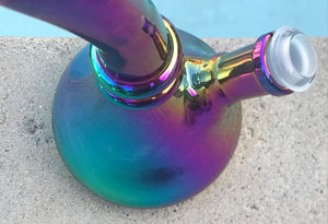 8" Metallic Look, Thick Glass Beaker Bong w/14mm bowl