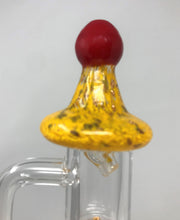 Handmade Thick Glass Orange Carb Cap with Gold Accents