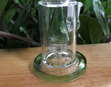 8" Straight Thick Glass Rig Shower Perc 14mm Male Slide Bowl - Green on Green