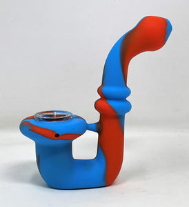 5" Silicone Sherlock Hand Pipe w/Thick Glass Bowl