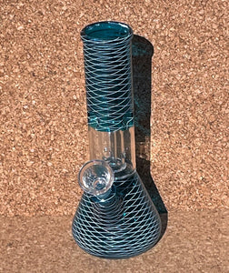 Thick Glass Bong 8.5" Beaker Ice catcher dome Perc Slide Stem w/Bowl