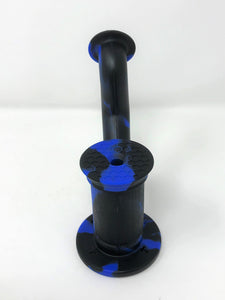 New Silicone Smoking Pipe Rig- Water Tobacco Pipe + Spoon Tool - Black & Blu