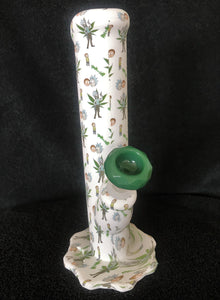 Thick Silicone 10" Rick & Morty Design Straight Bong Thick Glass Diamond Bowl