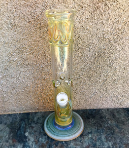 12" Fumed Glass Straight Bong w/2-14mm Bowls - Crown Royale