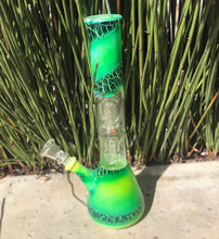 Double Dome Perc 12" Glass Bong Slide in Glass Stem w/Bowl Glass Star Screens - Alligator