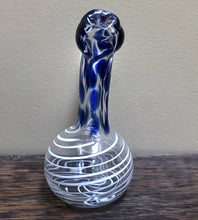 5" Mini Thick Glass Bong Pipe 14mm Male Herb Bowl - Midnight & White
