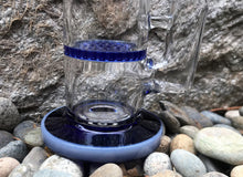 Thick Glass 10" Bent Neck Rig with Honeycomb 18mm Male Slide Bowl - Electric Blue