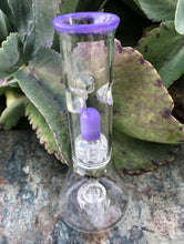8" Thick Glass Beaker Double Shower Perc & Dome Perc Rig 14mm Diamond Bowl - Lilac