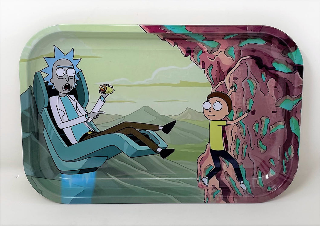 Large Metal Rolling Tray with Rick and Morty Design