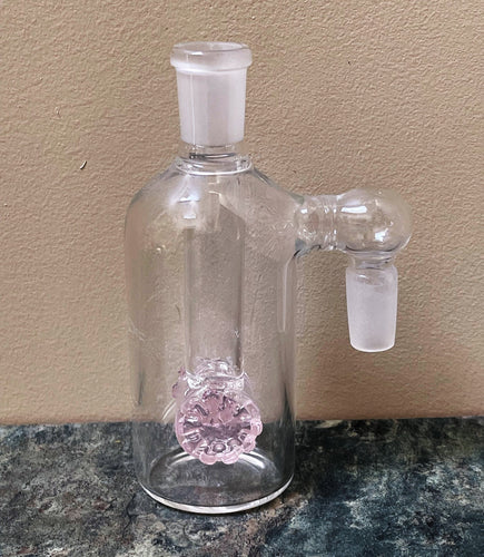 14mm Male 90 Degree Thick Glass Ash catcher with Pink