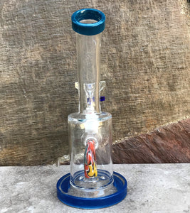 Best! 6" Water Rig with Colored Shower Perc & 14mm Herb Bowl - Azure