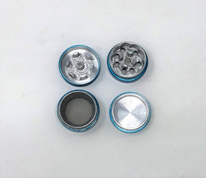 1.25" Herb Grinder with Pollen Catcher and Magnetic Lid - 4 Piece in TEAL