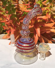 7" Thick Fumed Glass Water Rig Bong with 14mm Female Fumed Glass Slide Bowl