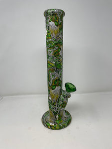 Green Dragon Design 14" Thick Silicone Straight Unbreakable Bong Diamond Bowl