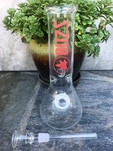 Best 8" Glass Beaker Water Bong 3 Part Grinder - Volo Smoke and Vape