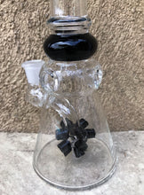 8.5" Thick Glass Beaker Rig w/Sprinkler Perc, Ice Catcher & 14mm Bowl - Black Diamond