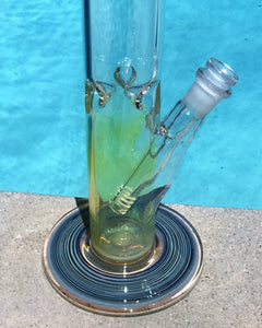 Thick Fumed Glass 12" Straight Bong 2-14mm Male Slide Bowls - Long, Cool Sip