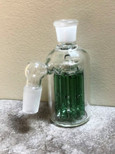 18mm Male Thick Glass Ash Catcher 8 Green Arm Glass Tree Perc