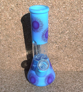 8" Glass Beaker Bong Dome Perc Ice Catchers Slide in stem with Bowl