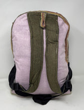 Pure Hemp Multi Pocket BackPack - Green & Pink