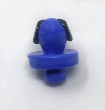 Handmade Glass  Carb Cap - Blue Dog Face