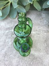 5" Double Recycler Dab Rig Thick Glass Shower Perc Quartz Banger - Jade