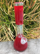 12" Beaker Bong Thick Glass 4 Arm Tree Perc Glass Stem with Bowl Screens - *Mardi Gras Collection