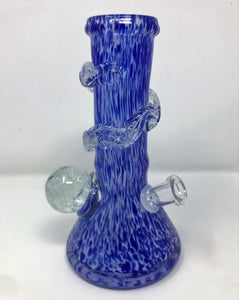 8" Thick Heavy Soft Glass Bong w/Glow in the Dark 2 - 14mm Thick Glass Bowls - Crystal Blue Persuasion