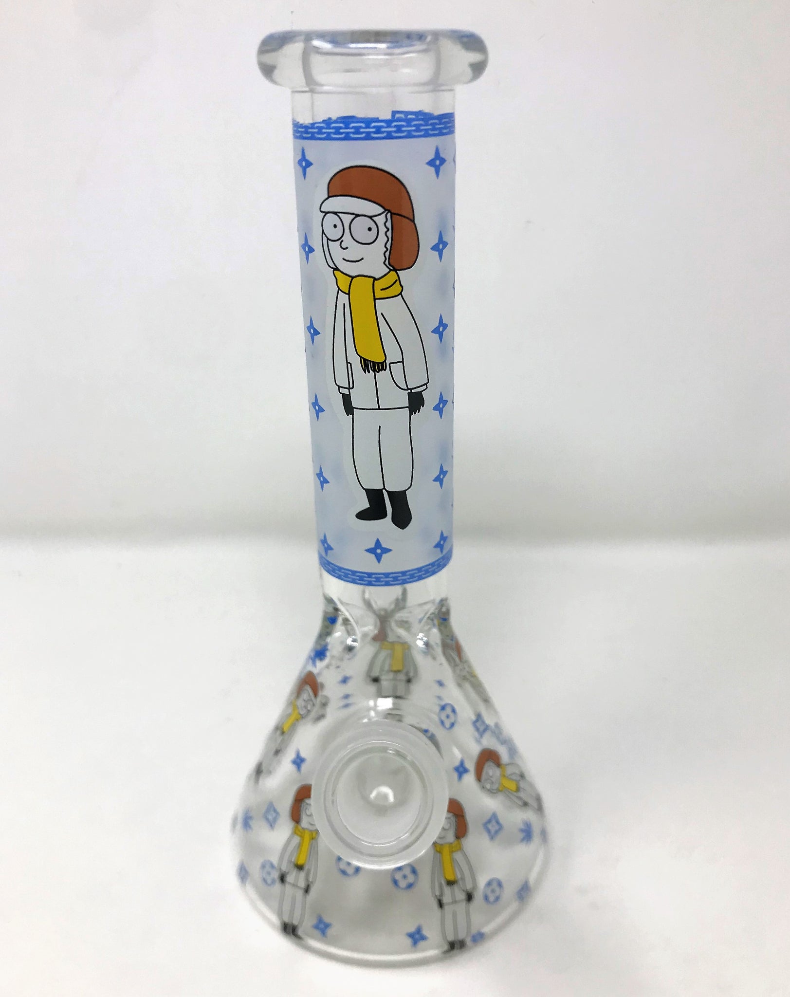 8 Glow in the Dark Light Blue Morty LV Beaker Glass Water P