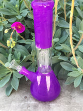 12" Beaker Bong Thick Glass 4 Arm Tree Perc Glass Stem with Bowl, Screens - *Mardi Gras Collection