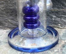 Thick Glass 10" Water Rig Shower Perc 2 - 14mm Bowls - Blu n' White