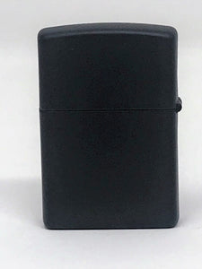 Zippo Lighter - Black Matte Skull Design with Accents