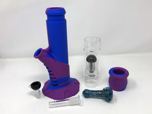 Best 15" Silicone Detachable Bong w/Glass 8 Arm Tree Perc 3" Glass Hand pipe