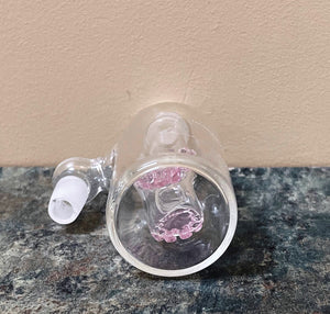 14mm Male 90 Degree Thick Glass Ash catcher with Pink