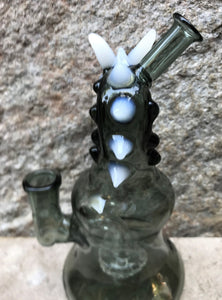 7" Collectible Glass Dragon Dab Rig w/Shower Perc, Quartz Banger & Dab Tool - Smoke It