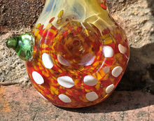 Collectible! 4.5" Handmade Thick Fumed Glass Mushroom Hand Pipe - Tangerine Dream(size & color may vary)