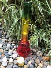 12” Rasta Colors Glass Bong w/Double Perc with Ice Catcher, 3 Part Grinder & 14mm Downstem