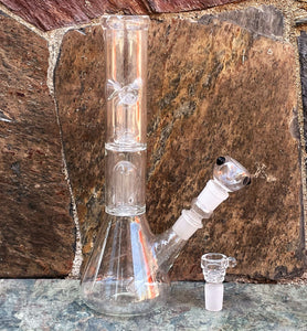 Best 11" Beaker Thick Glass Bong Double Dome Perc