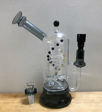 Collectible 8.5" Best Water Rig Pipe w/Rotating DNA Glass Design 2-Slide Bowls - Black