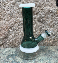 Thick Glass 8" Beaker Bong w/Ice Catchers - Green Smoke, No Joke