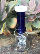 6” Petite & Sweet Blue Clear Glass Bong with Shower Perc & 14mm Male Bowl w/Handle - Cobalt